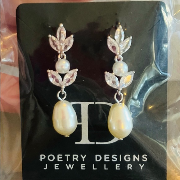 BRIDAL PEARL EARRINGS - Picture 1 of 2